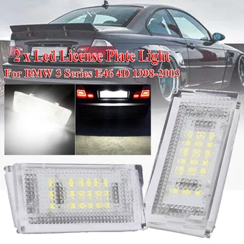 2Pcs Led Canbus Auto Rep Svetlobe Bela, 6000K LED Žarnice Led Tablice Luči Za BMW 3er E46 4D 1998-2003 Avto Dodatki