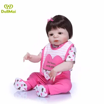 Pravi 23 palca Polni Silikona Dekle Prerojeni Baby Doll Igrače Veren Princesa Novorojenih Dojenčkov Deklic živa Lutka Bebes Prerojeni Menina