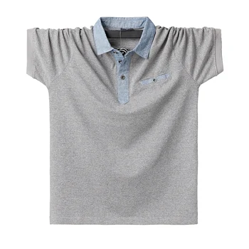 Prvotne blagovne znamke Moški Polo Majica Cotton Polo Majica 6XL Plus Velikost Classic, Priložnostne Poletje moška Oblačila Žep Vrhovi Tees oblačila