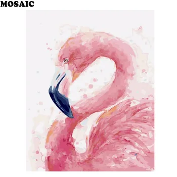Diy Diamond Slikarstvo Pisane Flamingo Polni Okrasnih Navzkrižno Šiv 5D Mozaik Diamond Vezenje Doma Dekoracijo