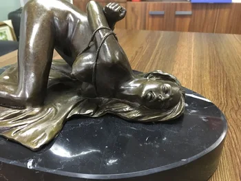 ATLIE BRONZES Zahodni Seksi Dekle Slave Bronasto Skulpturo Golih Spolno aktivni v Paketu Ženska Kip Figur Vroče Cast Umetnine