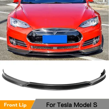 Sprednji Odbijač Lip Spojler Razdelilniki za Tesla Model S Base Limuzina 4-Vratni 2012 - 2020 Sprednji Odbijač za Ustnice iz Ogljikovih Vlaken / FRP