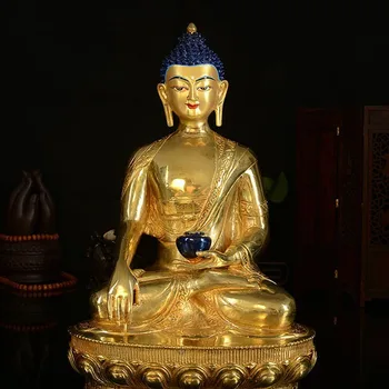 Debelo kip bude # 33 CM # Tibera Buddhism Buda POLNO Gilding medenina kip # DOMA Talisman za Zaščito