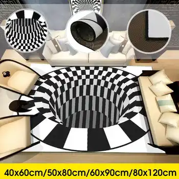 2020 Jamo brez Dna 3D Tri-dimenzionalni Black&White Stereo Vid Mat dnevne Sobe Preproga Čaj Tabela Kavč Iluzijo Preprogo