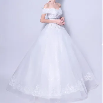 Ruthshen Princess Poroka Obleke 2020 Off Ramenski Linije Elegantne Poročne Halje Poceni Novo Poroka Oblek Z Čipke Nazaj
