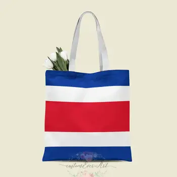 Costa Rica tote vrečke po meri platno tote vrečke za ženske za učitelja Rojstni dan Torbe Darilni Vrečki osebna darila