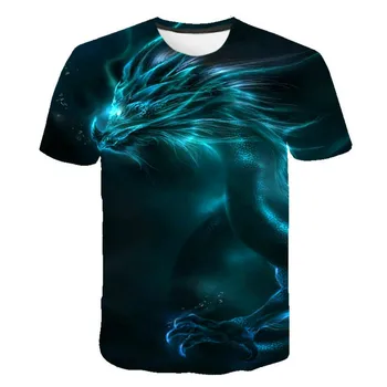 Poletje 2020 krog vratu 3D natisnjeni T-shirt, smešno T-majica za fante in dekleta, magic dragon moda živali T-shirt za otroke