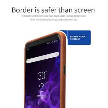 QIALINO Ultra Slim Resnično Pravega Usnja Nazaj Ohišje za Samsung Galaxy S9 Modno Razkošje Vrečko Telefon Pokrovček za Samsung S9 Plus