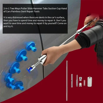 Paintless Dent Odstranitev Orodje Avto iz Nerjavečega Jekla Auto Dent popravljanje Komplet 2 v 1 Potisnite Kladivo Roko Puller z Rokavicami