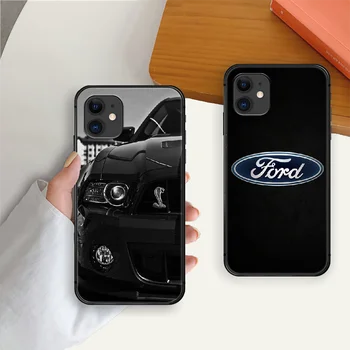 Blagovne znamke Ford Mustang Luksuzni Avto, Telefon Primeru Pokrovček Za Iphone 5 6 7 8 11 12 6S 5S X Xr XS Se Pro Plus Max Mini 2020 Black Tpu Luksuznih