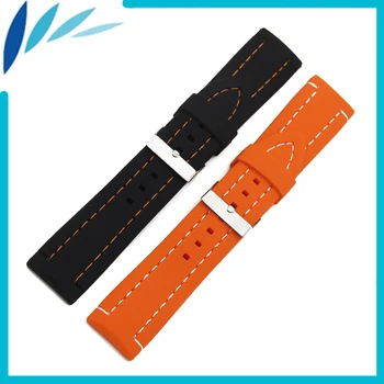 Mehke Silikonske Gume Watch Band 26 mm za Luminox Pin Sponko Pasu Zapestne Zanke Pasu Zapestnica Moških Black Orange + Spomladi Bar + Orodje