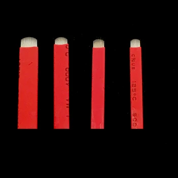 0.18 mm Rdeča flex 12/14/16/18/21 U Obliko Microblading Igle Tebori Microblading Rezila Za Permannet Priročnik Tattoo Pero