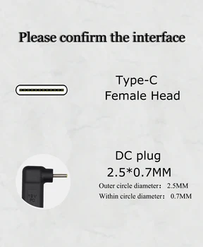 JORINDO Tip-C ženski vtičnico za DC2.5*0.7 MM moški vtič PD hitro polnjenje 100W prenosni računalnik, pretvornik,90 ° koleno design,5A