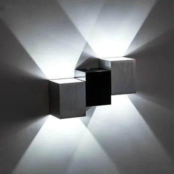 Moderna Stenska Svetilka Nameščena LED Stenske Luči Kvadratnih Wandlamp Za Stopnišče Hodnik Oltarja Postelji KTV Aluminija Rov Stenske Luči