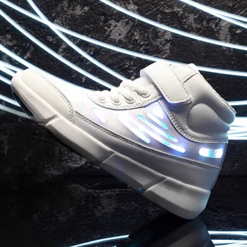 2019 nove otroške športne čevlje usb polnilne luči čevlji za fante in dekleta LED high-end otrok svetlobna čevlji