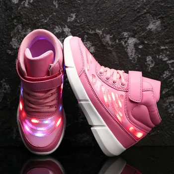 2019 nove otroške športne čevlje usb polnilne luči čevlji za fante in dekleta LED high-end otrok svetlobna čevlji