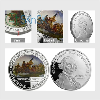 1-10pcs/veliko George Washington Bicentennial 1732-1932 200. Obletnico Rojstva Priložnostnih Kovancev Zbirateljskih Silver Plated Kovanec