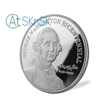 1-10pcs/veliko George Washington Bicentennial 1732-1932 200. Obletnico Rojstva Priložnostnih Kovancev Zbirateljskih Silver Plated Kovanec