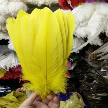 Debelo 50pcs lepo rumeno perje redkih 25~30 cm / 10 do 12 centimetrov, Praznovanje oblačila dekoracijo