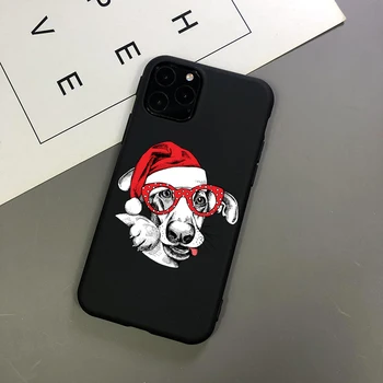 Srčkan pes, Risanka Božič živali TPU mehko črno primeru telefon za iPhone 12pro 11Pro max 8 7 6s plus SE XR XS MAX 12mini Lupini