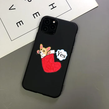 Srčkan pes, Risanka Božič živali TPU mehko črno primeru telefon za iPhone 12pro 11Pro max 8 7 6s plus SE XR XS MAX 12mini Lupini