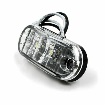 10X Bela LED 2.5 inch 2 Dioda Svetlobe Ovalne Potrditev Avto, Tovornjak Priklopnika RV Strani Marker Lučka