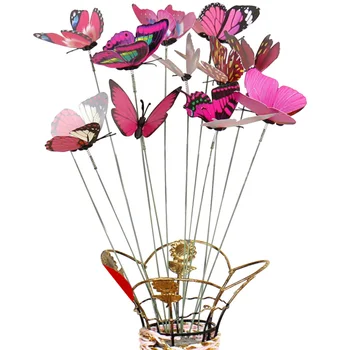 10Pcs/Set 3D Simulacija Metulj Palico Zunanji Vrt, Cvetlični Lonec Dekor Ornament Vrtne Potrebščine Obrat Trata Dekor Stick