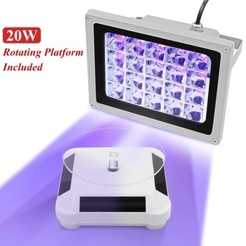 UV Smole za Zdravljenje Lučka Stereo Fotoobčutljivih Smolo, 405 NM, 20W DIY Zdravljenju Lupini s 360-Stopinjski Vrtečih Nosilec NAS Plug