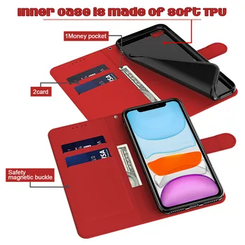 Rdeča Flip Denarnice torbica Za Samsung Galaxy 70 A70S A50 30 50 S A40 A30 A20 A10 M10 A10E A20E Usnja Flip Stojalo Telefon Kritje