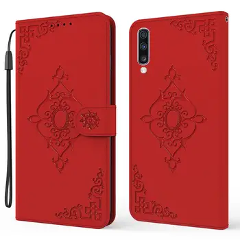 Rdeča Flip Denarnice torbica Za Samsung Galaxy 70 A70S A50 30 50 S A40 A30 A20 A10 M10 A10E A20E Usnja Flip Stojalo Telefon Kritje