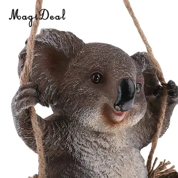 Lep Smolo Koala Artware Okraski Srčkan Koala Figurice Umetne Živalske Skulpture Vrt Dekor Obeski DIY