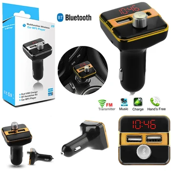 Brezžična Bluetooth Oddajnik Avto MP3 FM Predvajalnik Dvojni USB LCD Polnilnik NJ88