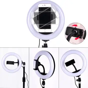 Okrogla LED Fill Light Zatemniti Teleskopsko Stojalo za Mobilni Telefon Video v Živo Selfie Fotografija