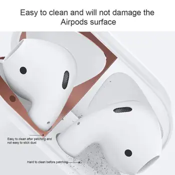 Kovinski Prah Stražar za Apple Airpods Primeru, Lupine, Kože, Prah Stražar za AirPods Varstvo Nalepke Slušalke Zaščitnik Primeru Shell0