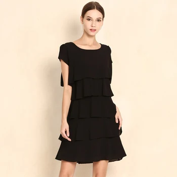 Šifon Poletje Oblačenja Žensk Plus Velikost 2019 Nov Modni Ruffle Priložnostne Ženske Obleke Črno Elegantno Stranka Obleko Ženski Vestidos
