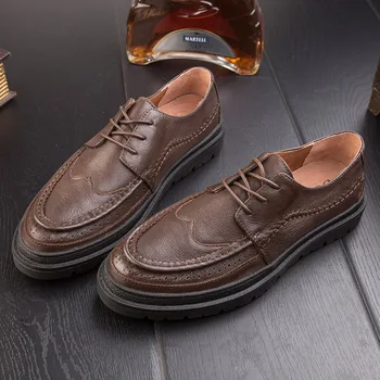 Bullock moški čevlji Britanski poslovni usnja moške priložnostne čevlji retro čevlji