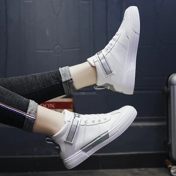 Zimski čevlji ženske visoke čevlje beli čevlji trend ins usnje postavil čevlji visoke kakovosti ženske iz čevlji priložnostne čevlji