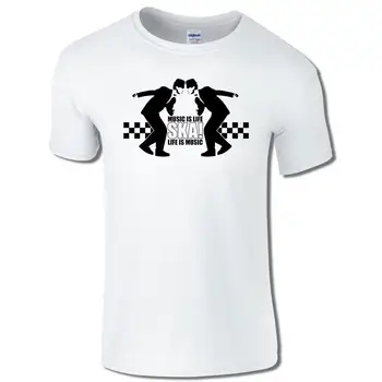 Moška T-Shirt Ska Glasba Je Življenje Reggae Jamajka 2 Ton Kul Priložnostne ponos majica s kratkimi rokavi moški Unisex Novo Modno tshirt Svoboden Velikost vrh