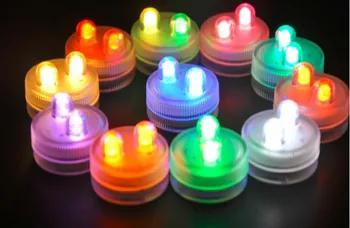 50Pcs Nepremočljiva Podvodna LED Tealight 11Colors Mini Led Baterija za svate Centerpiece RGB počitnice Razsvetljavo vaza lučka