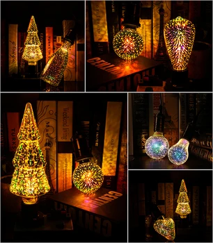 Led Žarnica 3D Dekoracija Žarnice Ognjemet Steklenico Srce E27 Praznik Luči Novost Božič Lučka Božič ustvarjalni luči