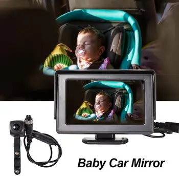 4.3 Palčni Ogled Otroške Avto Ogledalo Fisheye Objektiv Zložljiva 170 Stopinj Jasno, Avto Monitor Avto Notranje Zadeve Styling S Spremljanjem Fotoaparat