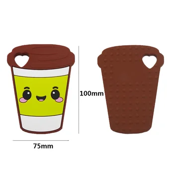 Chenkai 10PCS Silikonsko Skodelico Kave Teether DIY Baby Tuš Žvečilni Obesek zdravstvene Nege Senzorično Začetnih Cucla Igrača Gfit BPA Free