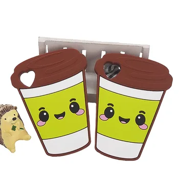 Chenkai 10PCS Silikonsko Skodelico Kave Teether DIY Baby Tuš Žvečilni Obesek zdravstvene Nege Senzorično Začetnih Cucla Igrača Gfit BPA Free