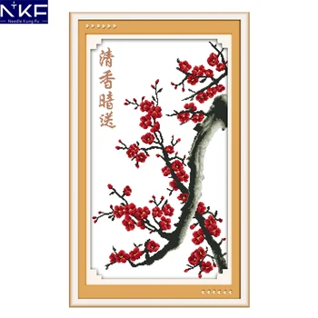 NKF Rahel Vonj po Kitajski Cvetje Navzkrižno Šiv Kit Križ Obrti Določa Vezenje Risanje na Platno, Božični Okraski za Dom