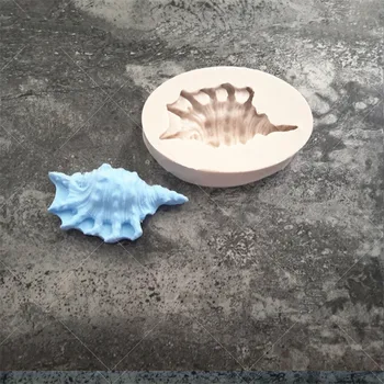 Sea World Conch 3D Čokoladna Torta Dekoraterstvo Fondat Kalup za Peko Orodja Ročno izdelana Mila Plesni Sugarcraft