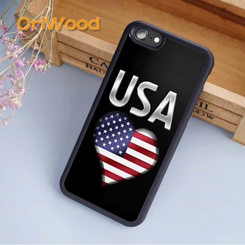 OriWood ZDA Ameriško Zastavo Primeru pokrovček za iPhone 5 6s 7 8 plus X XR XS 11 12 pro max Samsung Galaxy S6 S7 rob S8 S9 S10 plus