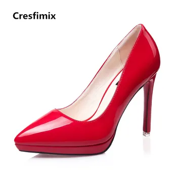 Cresfimix zapatos de mujer ženske strokovno visoko kakovost pu usnje urad visoke pete, čevlji lady priložnostne čevlji ulici b2584