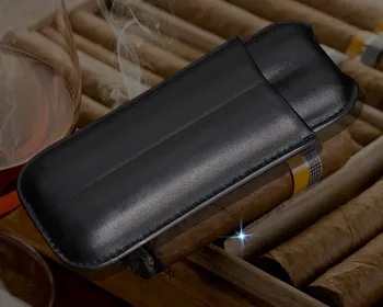 COHIBA Pripomočke blagovno Znamko High-end Prenosni Črno Usnje Cigar Primeru Prostem, Potovanja Humidor