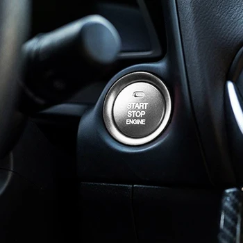 2Pc Nastavite Srebrno Aluminijasto Motorja brez ključa Potisnite Gumb Start & Okoliških Okrasni Prstan za Mazda 3 6 CX-3 CX-5 CX-9 MX-5 W