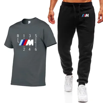 Moda Poletne Moške Majice s kratkimi rokavi za BMW Avto Logotip Tiskanja HipHop Priložnostne Bombaža, Kratek Rokav visoke kakovosti T-shirt obleko hlače Mens vt